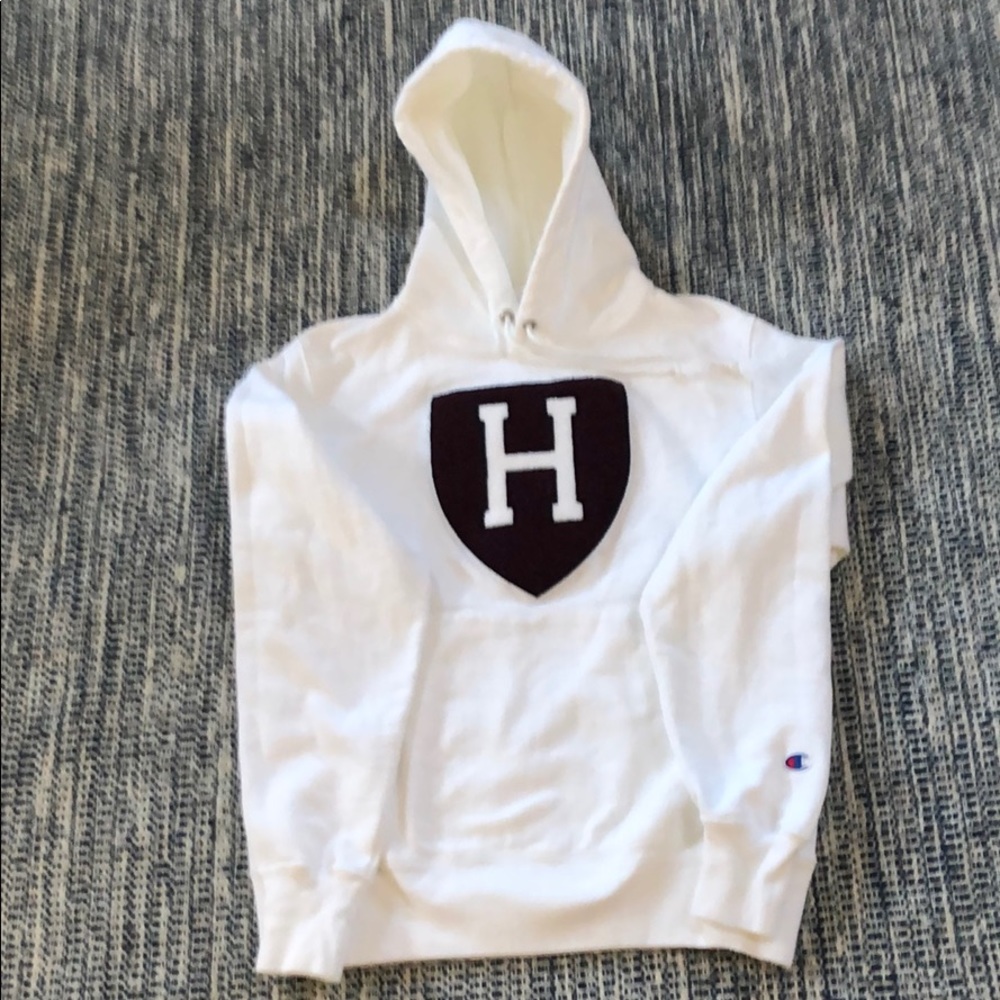 Champion Hoody with Harvard Felt Patch Logo